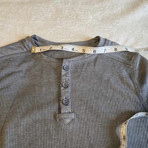 Surplus Gray Ribbed Henley Top - Picture 7 of 7